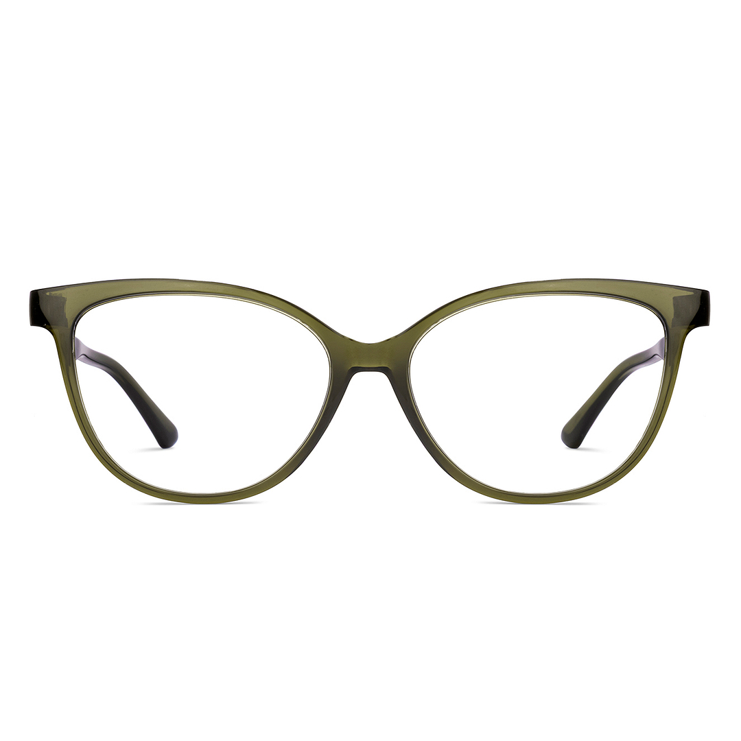 Lenskart BLU Screen Glasses Blue Block Zero Power Screen Glasses : Green Full Rim Cat Eye Lenskart BLU LB E14452-C3 right side