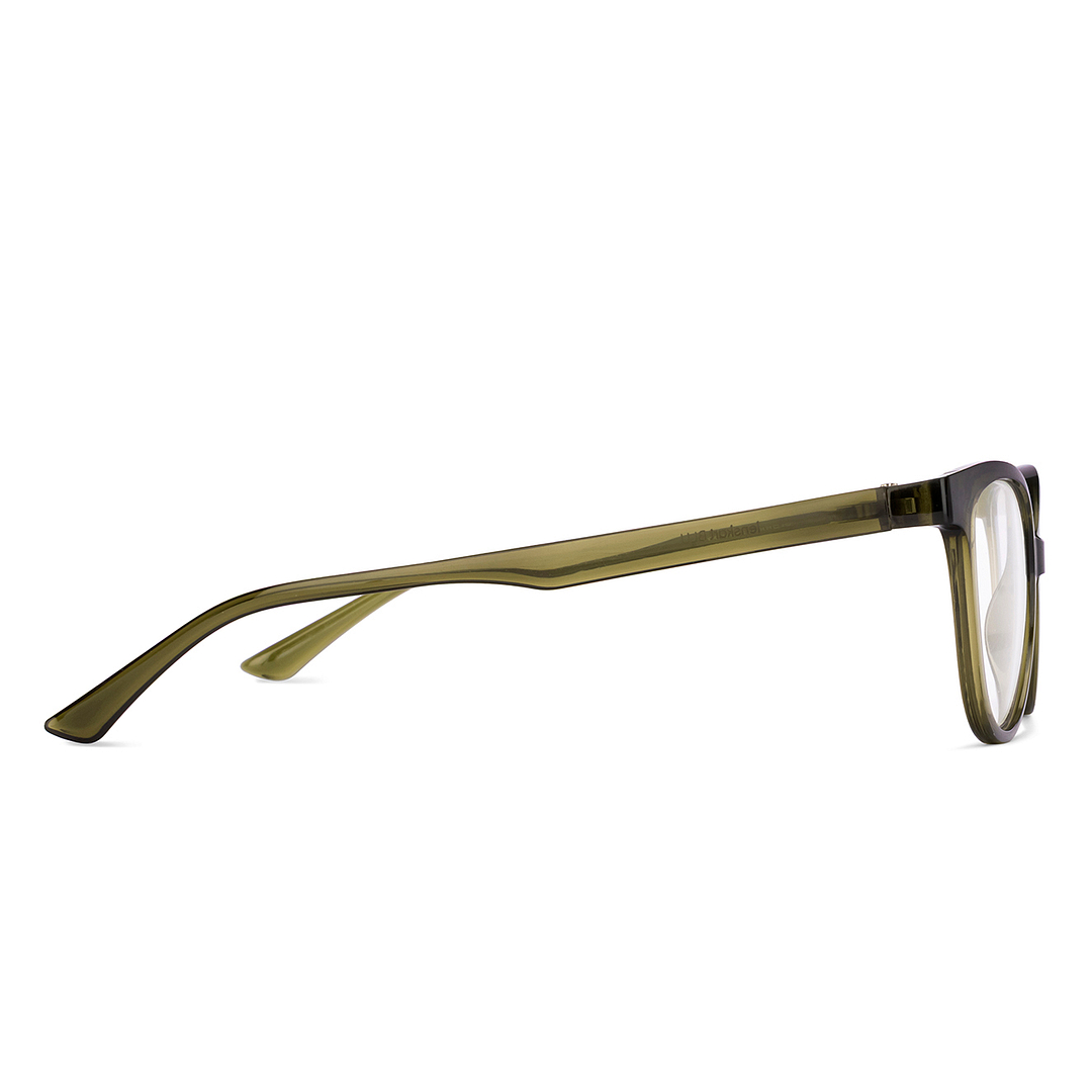 Lenskart BLU Screen Glasses Blue Block Zero Power Screen Glasses : Green Full Rim Cat Eye Lenskart BLU LB E14452-C3 left side