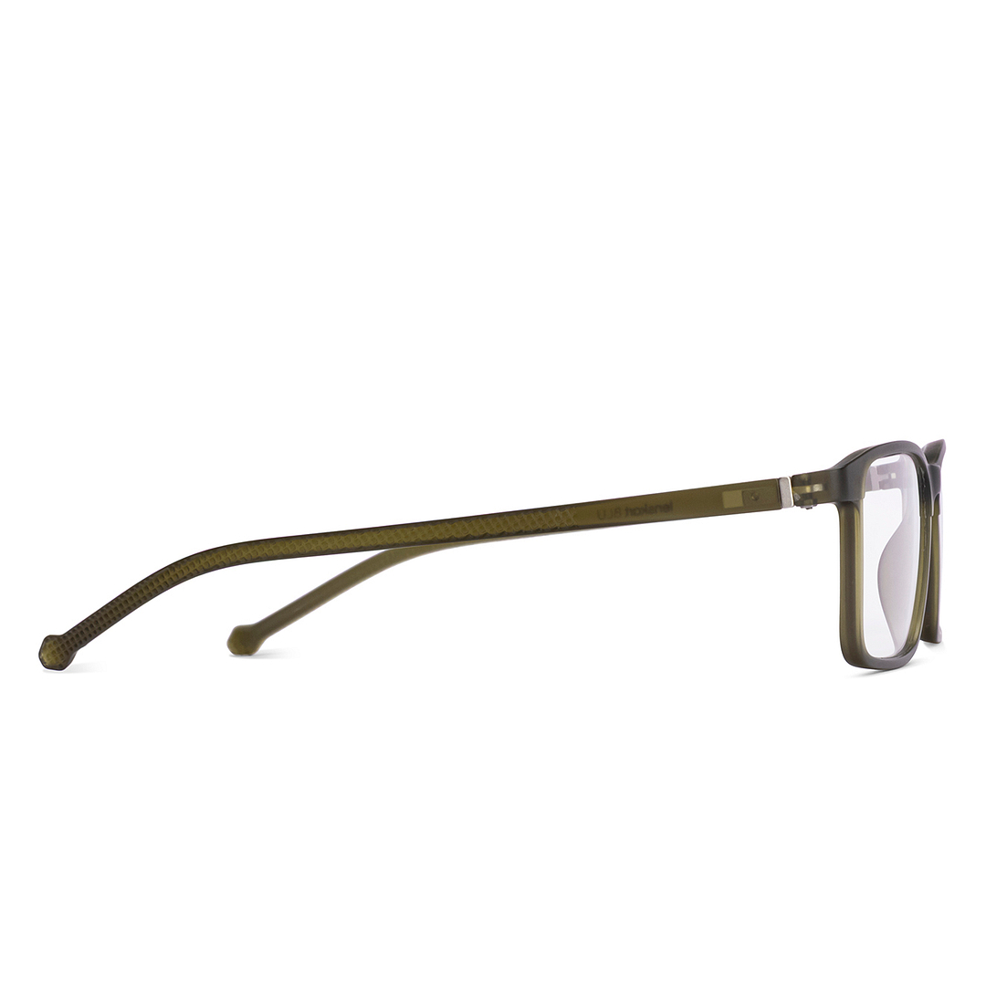 Lenskart BLU Screen Glasses Blue Block Zero Power Screen Glasses : Green Full Rim Rectangle Lenskart Blu LB E14270-C2 left side