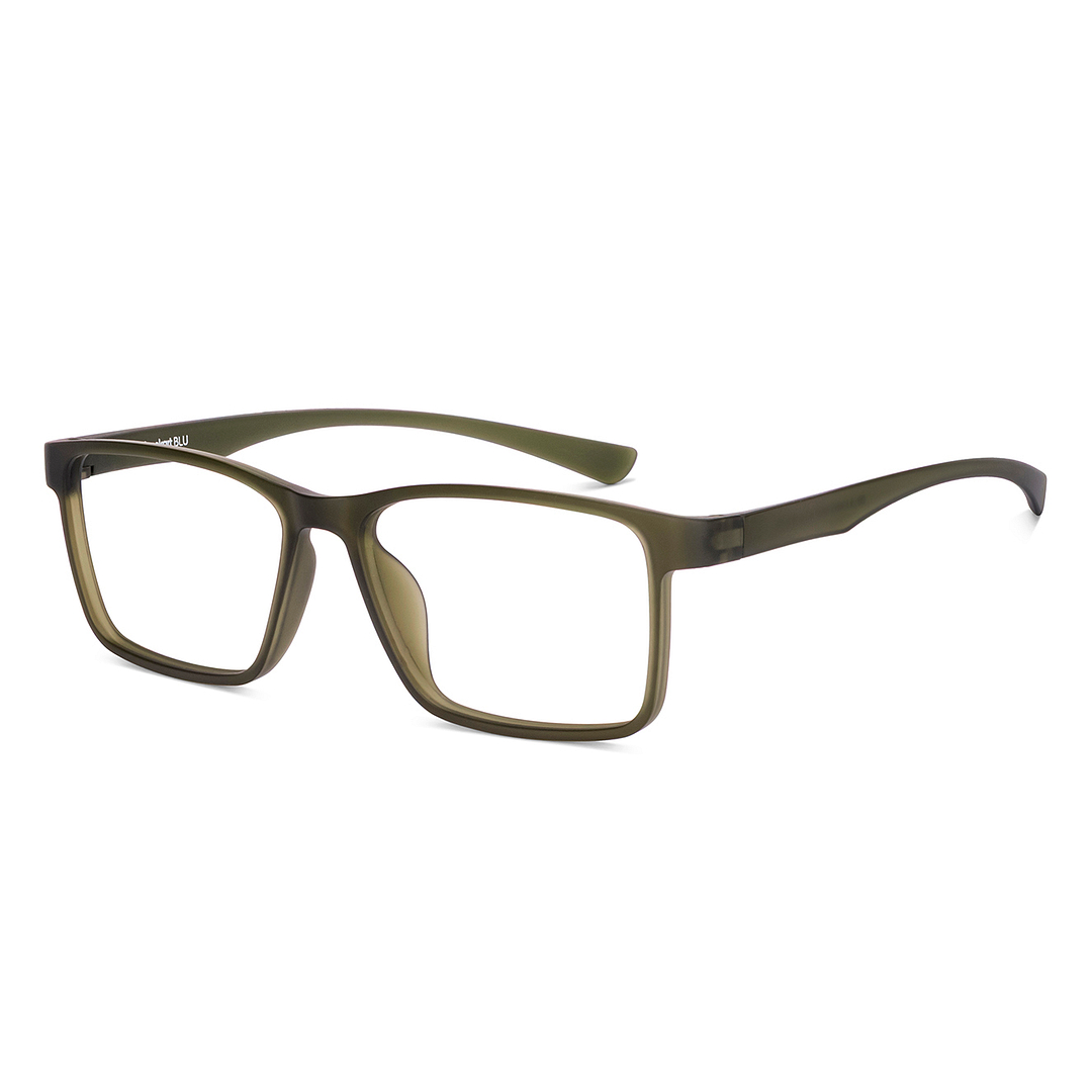 Lenskart BLU Screen Glasses Blue Block Zero Power Screen Glasses : Green Full Rim Rectangle Lenskart BLU LB E14283-C2 right side