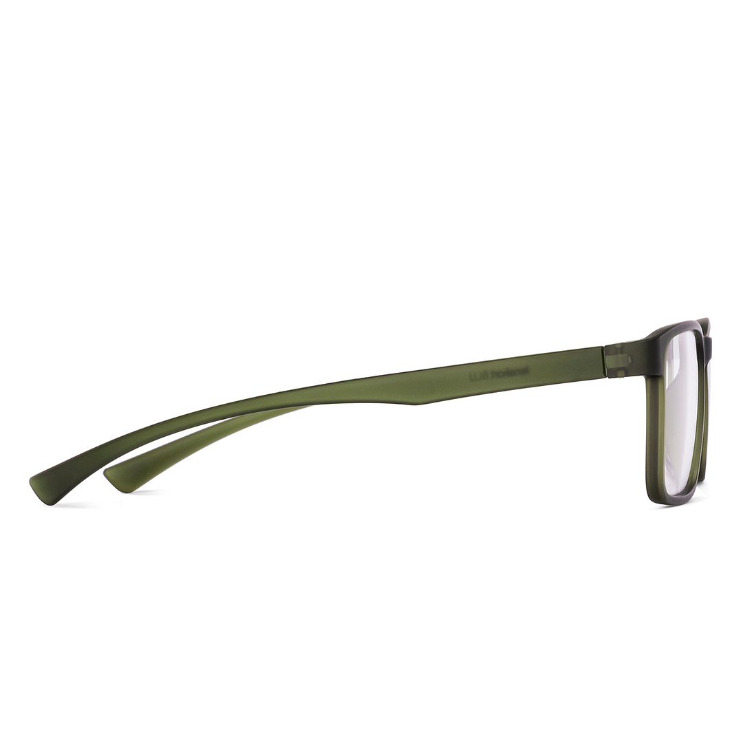 Lenskart BLU Screen Glasses Blue Block Zero Power Screen Glasses : Green Full Rim Rectangle Lenskart BLU LB E14283-C2 left side