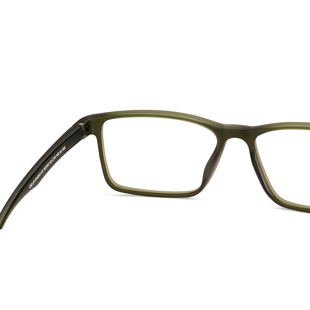 Lenskart BLU Screen Glasses Blue Block Zero Power Screen Glasses : Green Full Rim Rectangle Lenskart BLU LB E14283-C2 right side