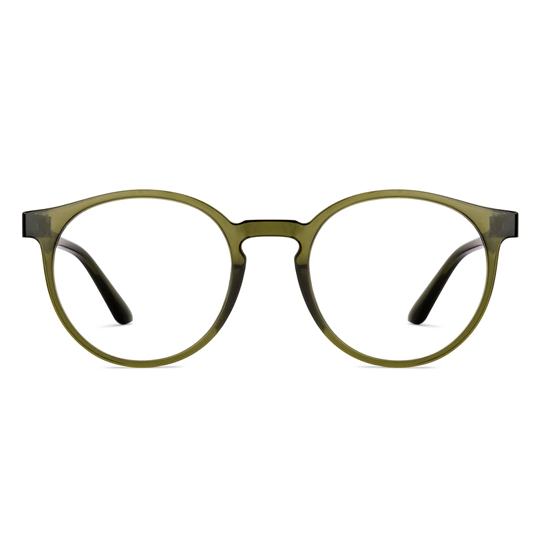 Lenskart BLU Screen Glasses Blue Block Zero Power Screen Glasses : Green Full Rim Round Lenskart Blu LB E14453-C1 right side