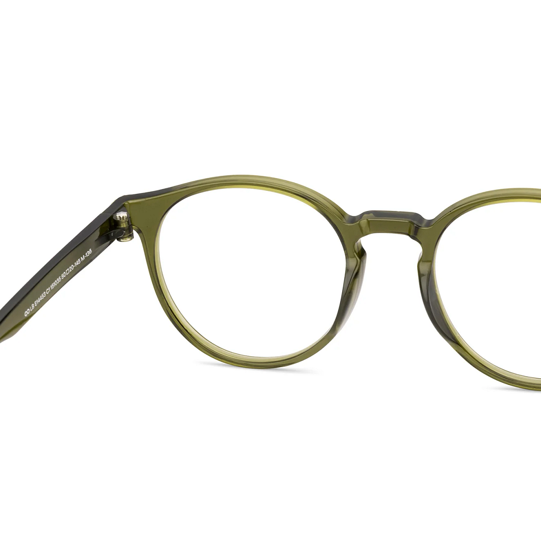 Lenskart BLU Screen Glasses Blue Block Zero Power Screen Glasses : Green Full Rim Round Lenskart Blu LB E14453-C1 right side