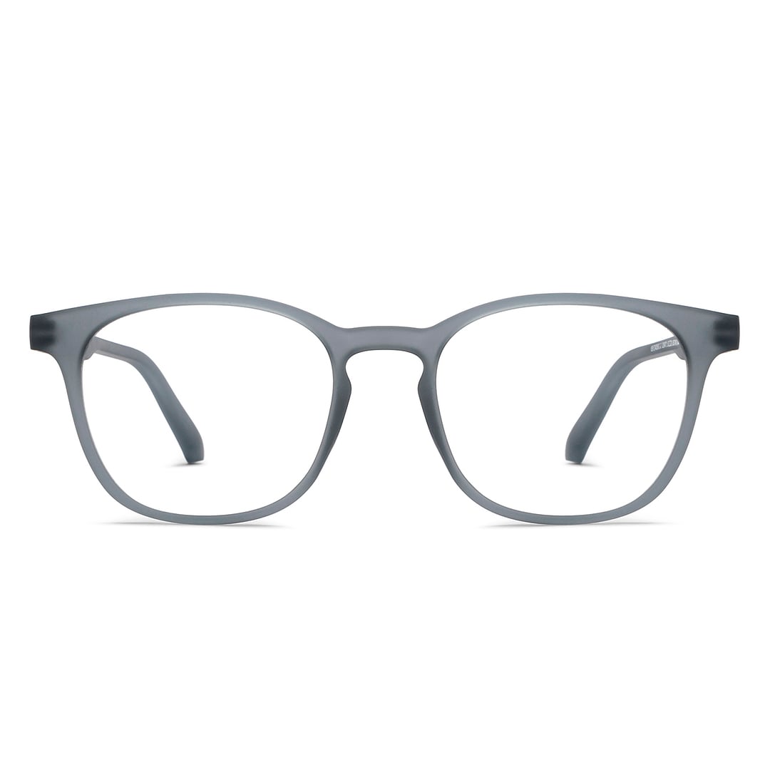 Lenskart Hustlr Screen Glasses Blue Block Zero Power Screen Glasses : Grey Stone Full Rim Square Lenskart HUSTLR LB E14058-XW C2 right side