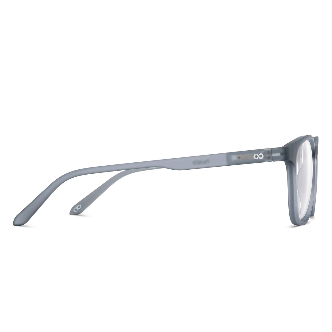 Lenskart Hustlr Screen Glasses Blue Block Zero Power Screen Glasses : Grey Stone Full Rim Square Lenskart HUSTLR LB E14058-XW C2 left side