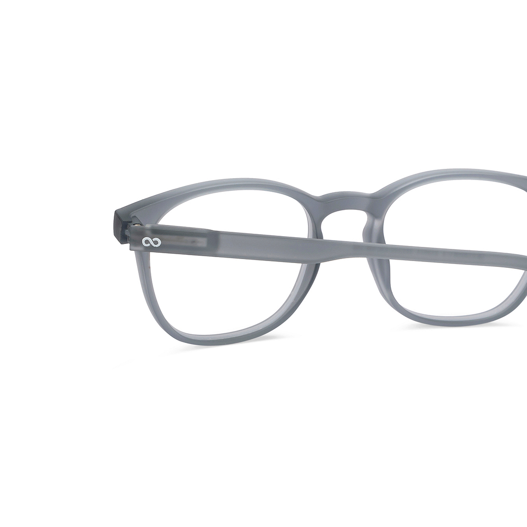 Lenskart Hustlr Screen Glasses Blue Block Zero Power Screen Glasses : Grey Stone Full Rim Square Lenskart HUSTLR LB E14058-XW C2 right side
