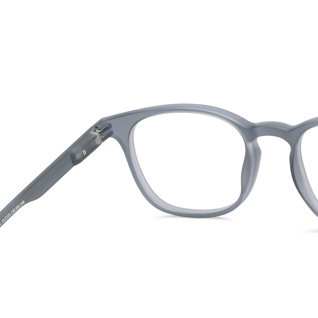Lenskart Hustlr Screen Glasses Blue Block Zero Power Screen Glasses : Grey Stone Full Rim Square Lenskart HUSTLR LB E14058-XW C2 right side