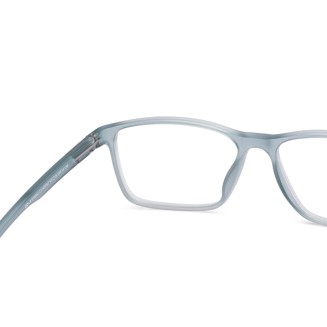 Lenskart BLU Screen Glasses Blue Block Zero Power Screen Glasses : Grey Transparent Full Rim Rectangle Lenskart Blu LB E14242-C1 right side