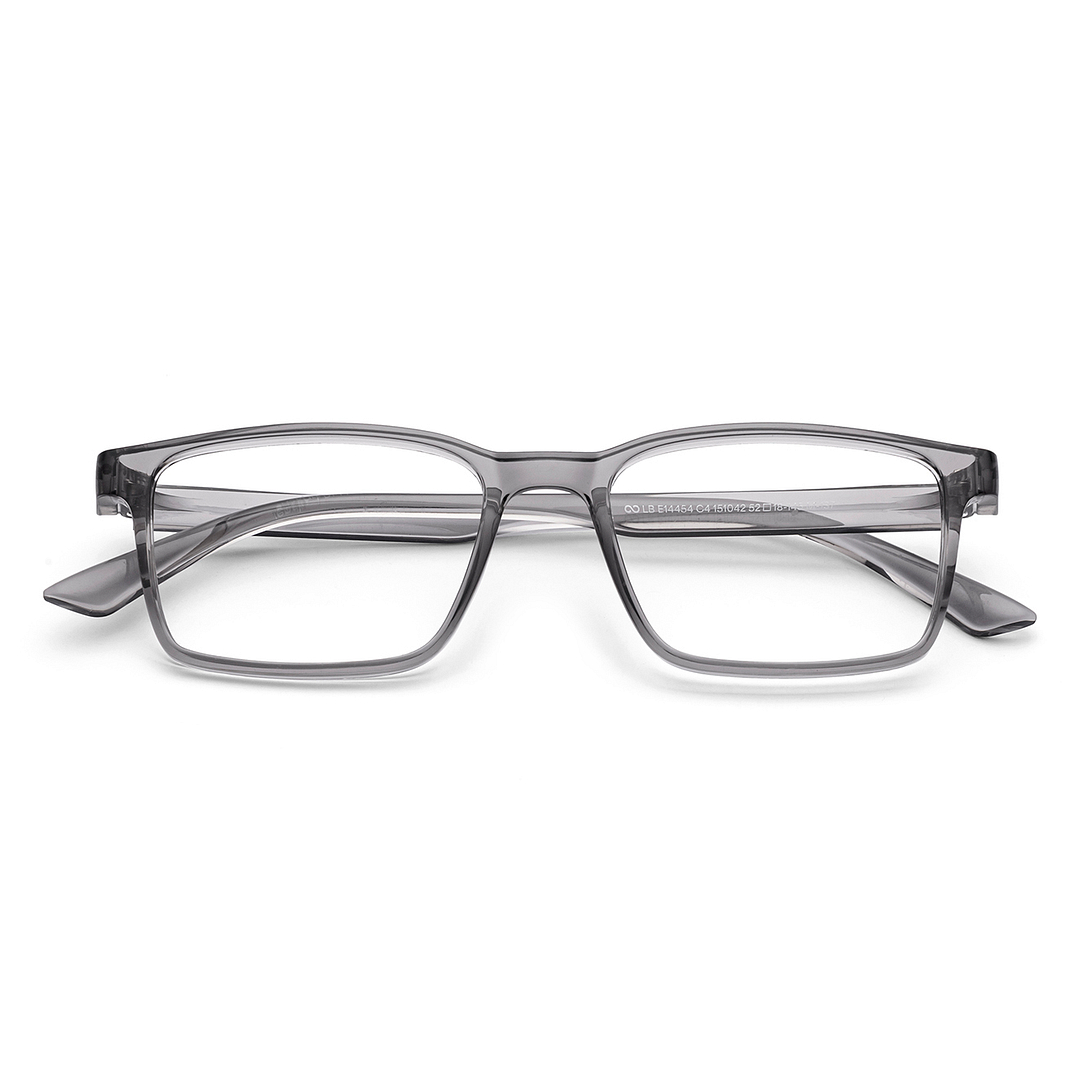 Lenskart BLU Screen Glasses Blue Block Zero Power Screen Glasses : Grey Transparent Full Rim Rectangle Lenskart BLU LB E14454-C4 left side