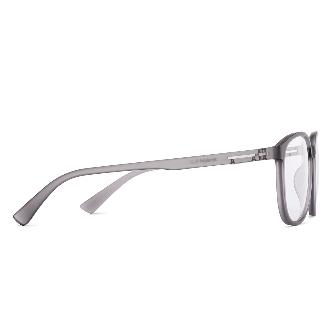 Lenskart BLU Screen Glasses Blue Block Zero Power Screen Glasses : Grey Transparent Full Rim Square Lenskart BLU LB E13739-C2 left side