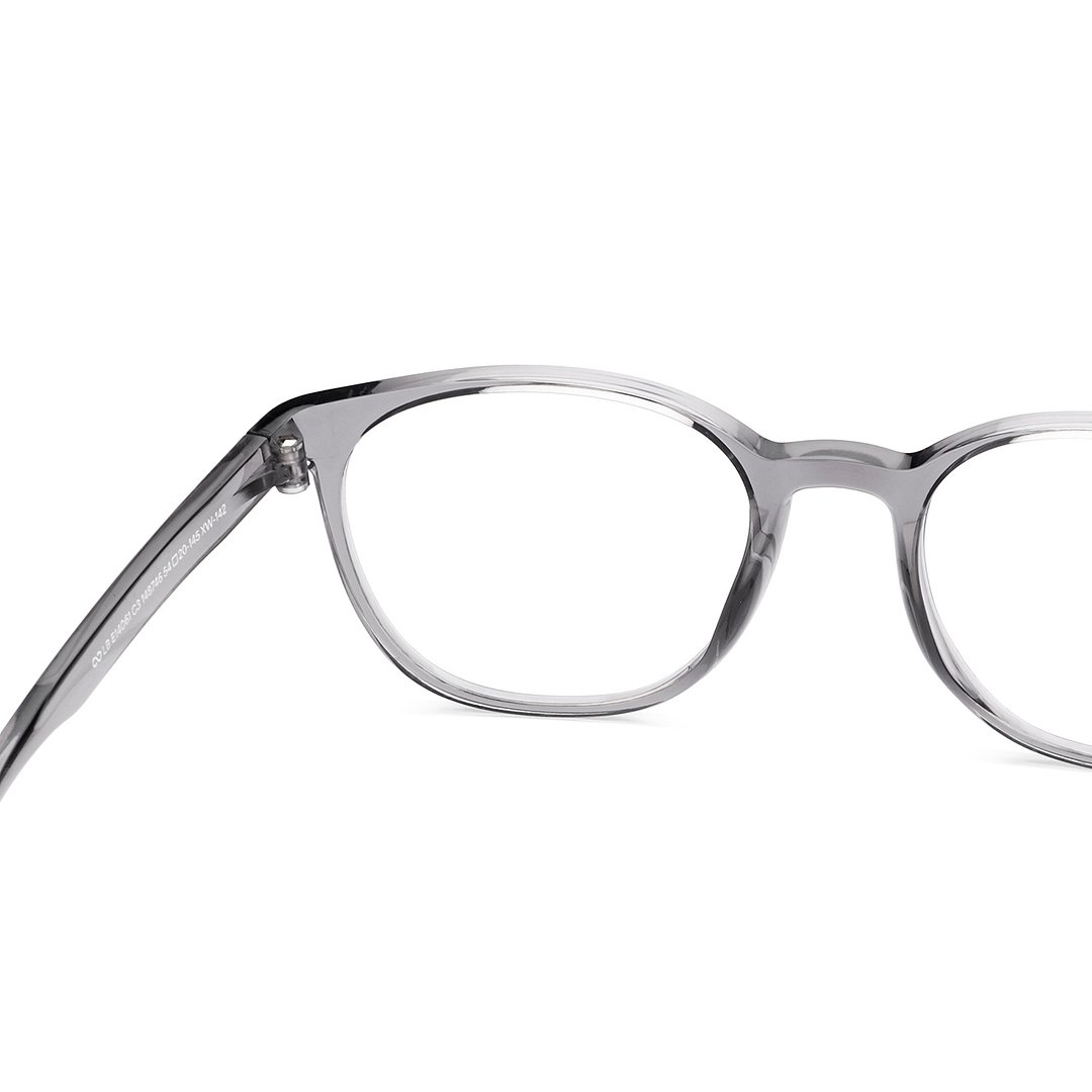Lenskart BLU Screen Glasses Blue Block Zero Power Screen Glasses : Grey Transparent Grey Full Rim Round Lenskart Blu LB E14061-C3 right side