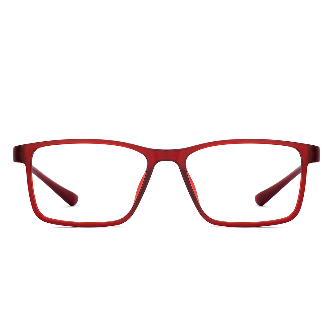 Lenskart BLU Screen Glasses Blue Block Zero Power Screen Glasses : Maroon Full Rim Rectangle Lenskart Blu LB E14283-C1 right side