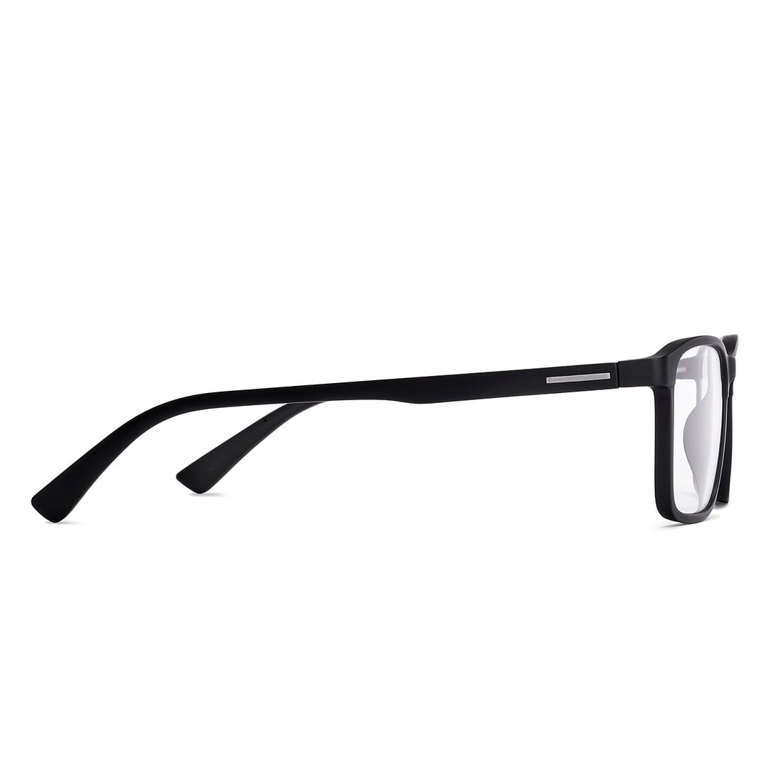 Lenskart BLU Screen Glasses Blue Block Zero Power Screen Glasses : Matte Black Full Rim Rectangle Lenskart BLU LB E13738-C1 left side