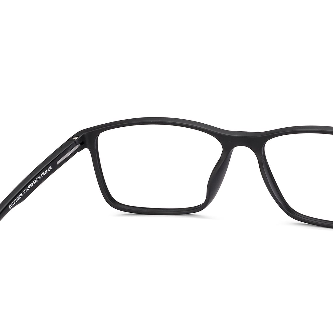 Lenskart BLU Screen Glasses Blue Block Zero Power Screen Glasses : Matte Black Full Rim Rectangle Lenskart BLU LB E13738-C1 right side