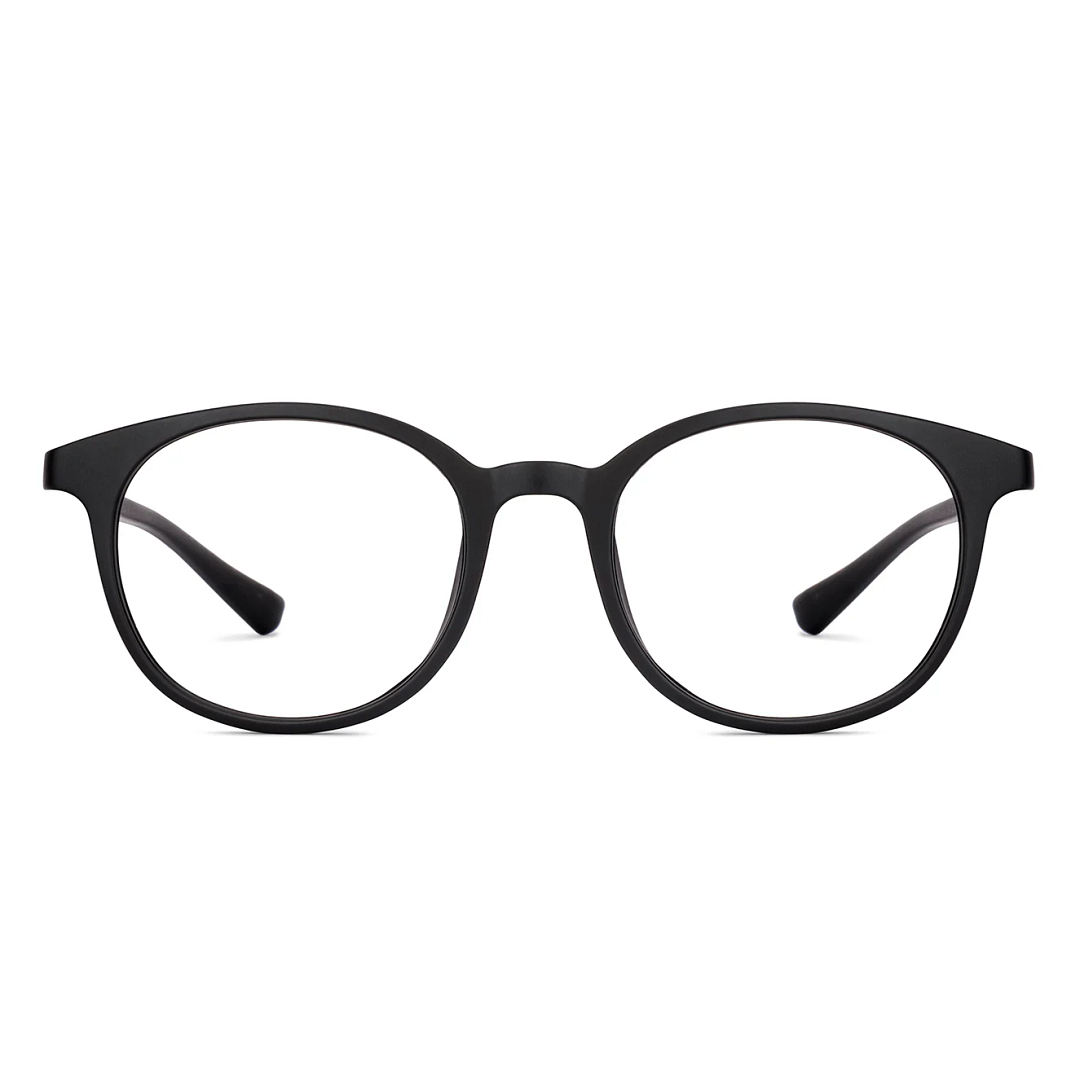 Lenskart BLU Screen Glasses Blue Block Zero Power Screen Glasses : Matte Black Full Rim Round Lenskart BLU LB E13736-C1 right side