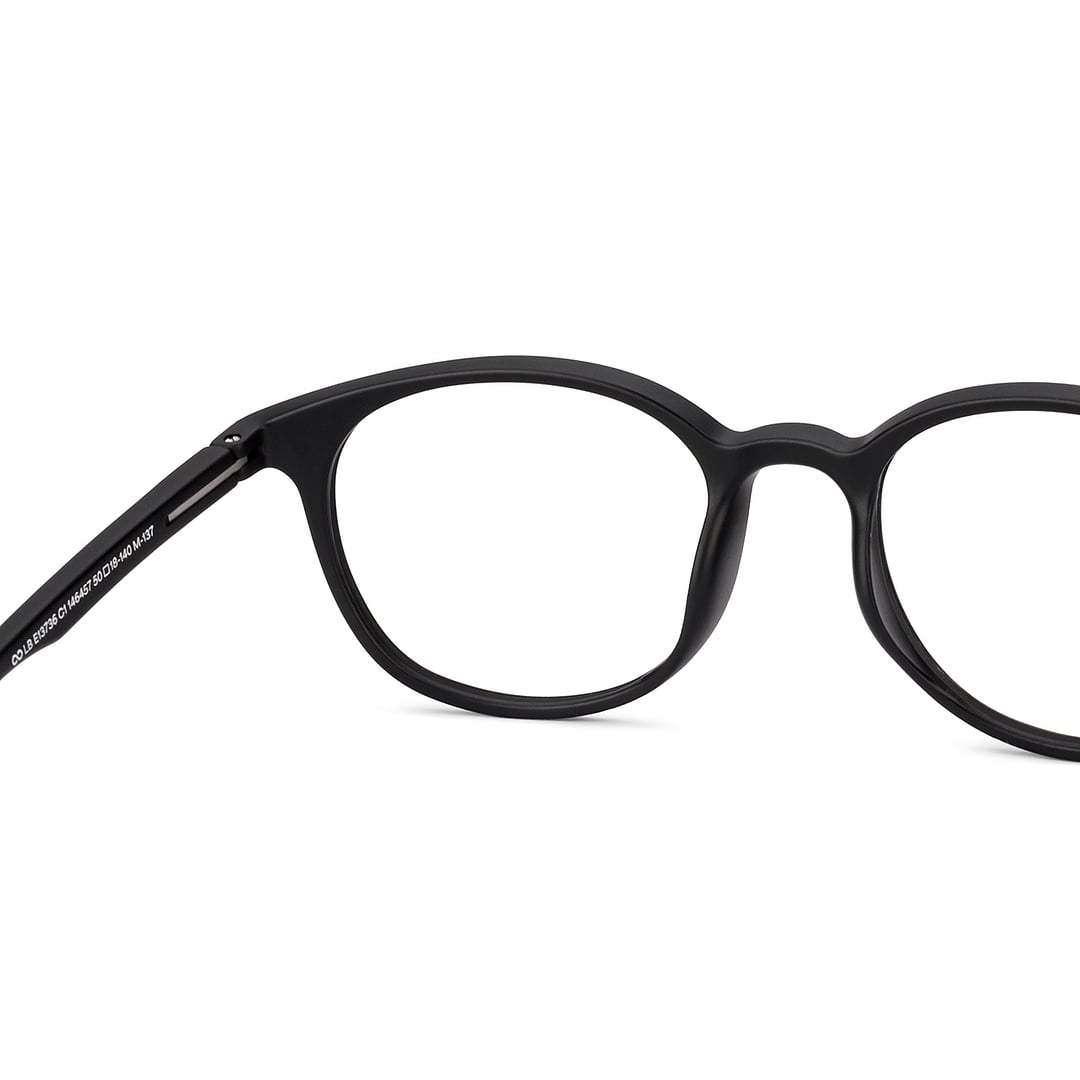 Lenskart BLU Screen Glasses Blue Block Zero Power Screen Glasses : Matte Black Full Rim Round Lenskart BLU LB E13736-C1 right side