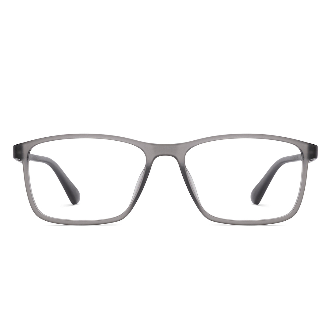 Lenskart BLU Screen Glasses Blue Block Zero Power Screen Glasses : Matte Grey Transparent Full Rim Rectangle Lenskart Blu LB E13738-C2 right side