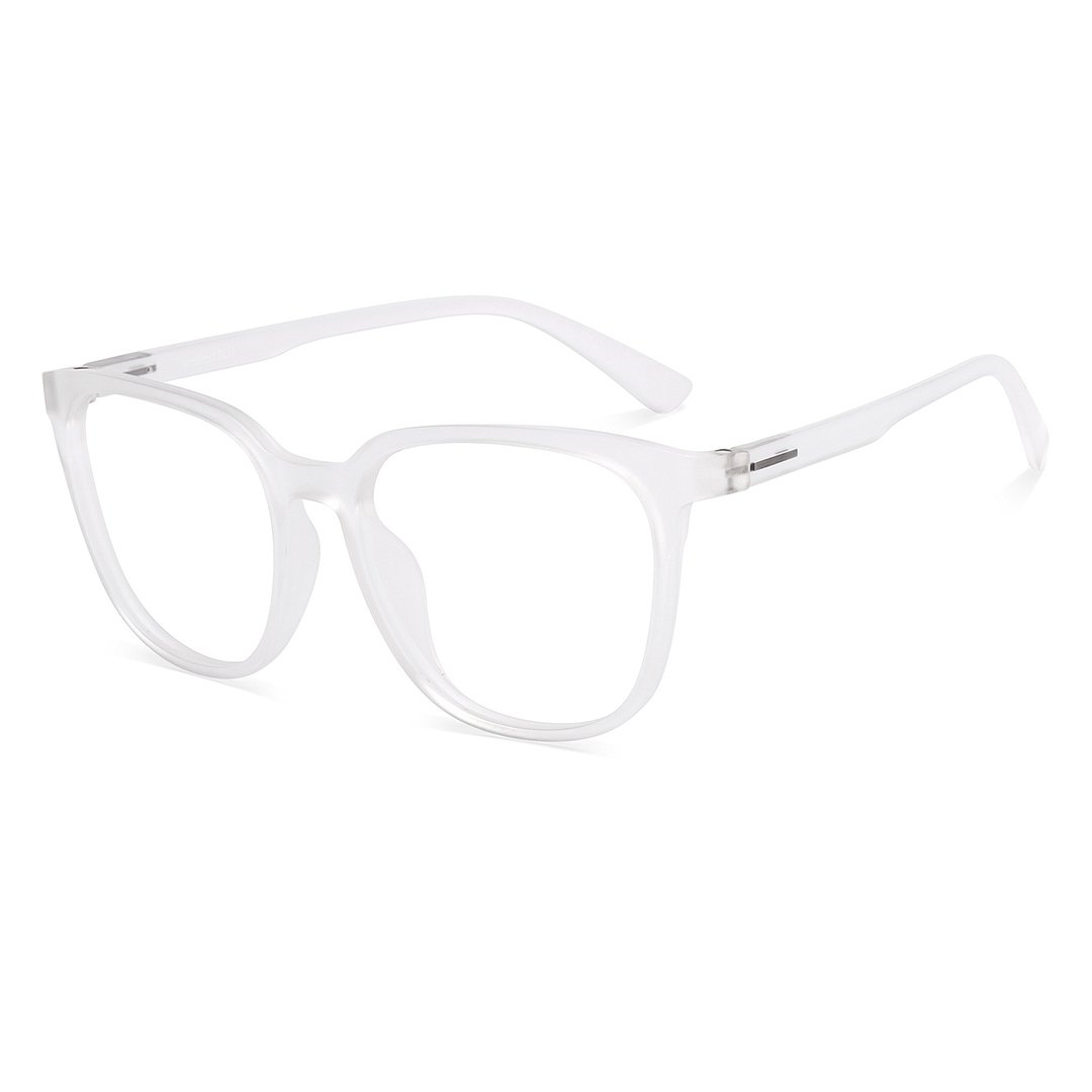 Lenskart BLU Screen Glasses Blue Block Zero Power Screen Glasses : Matte Transparent Full Rim Square Lenskart Blu LB E13740-C2 right side