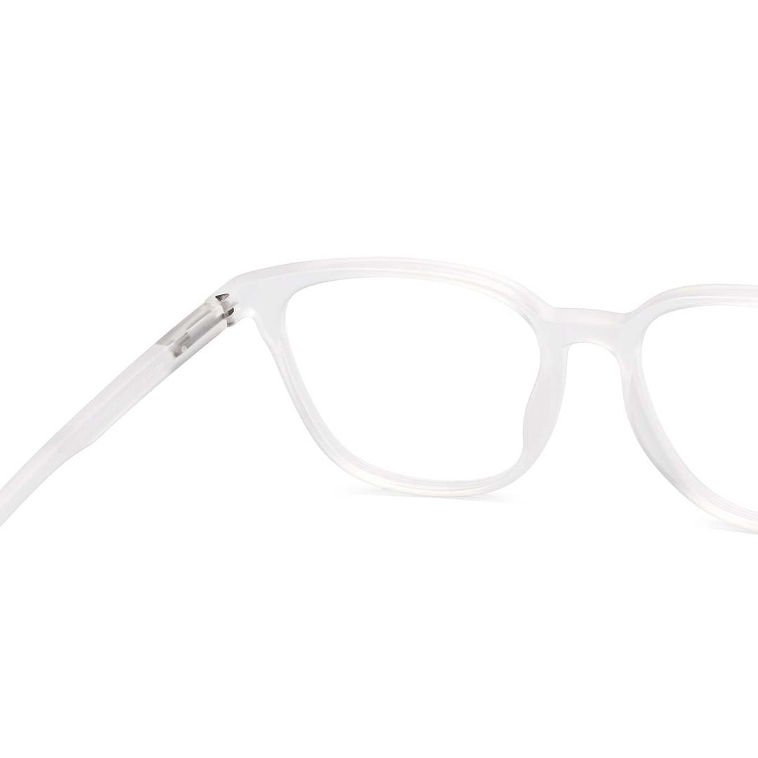 Lenskart BLU Screen Glasses Blue Block Zero Power Screen Glasses : Matte Transparent Full Rim Square Lenskart Blu LB E13740-C2 right side