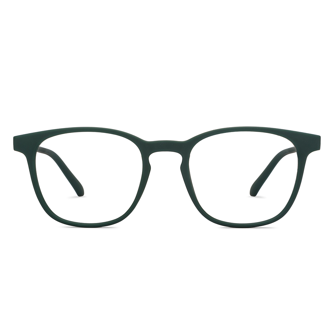 Lenskart Hustlr Screen Glasses Blue Block Zero Power Screen Glasses : Military Green Full Rim Square Lenskart HUSTLR LB E14058-W C17 right side