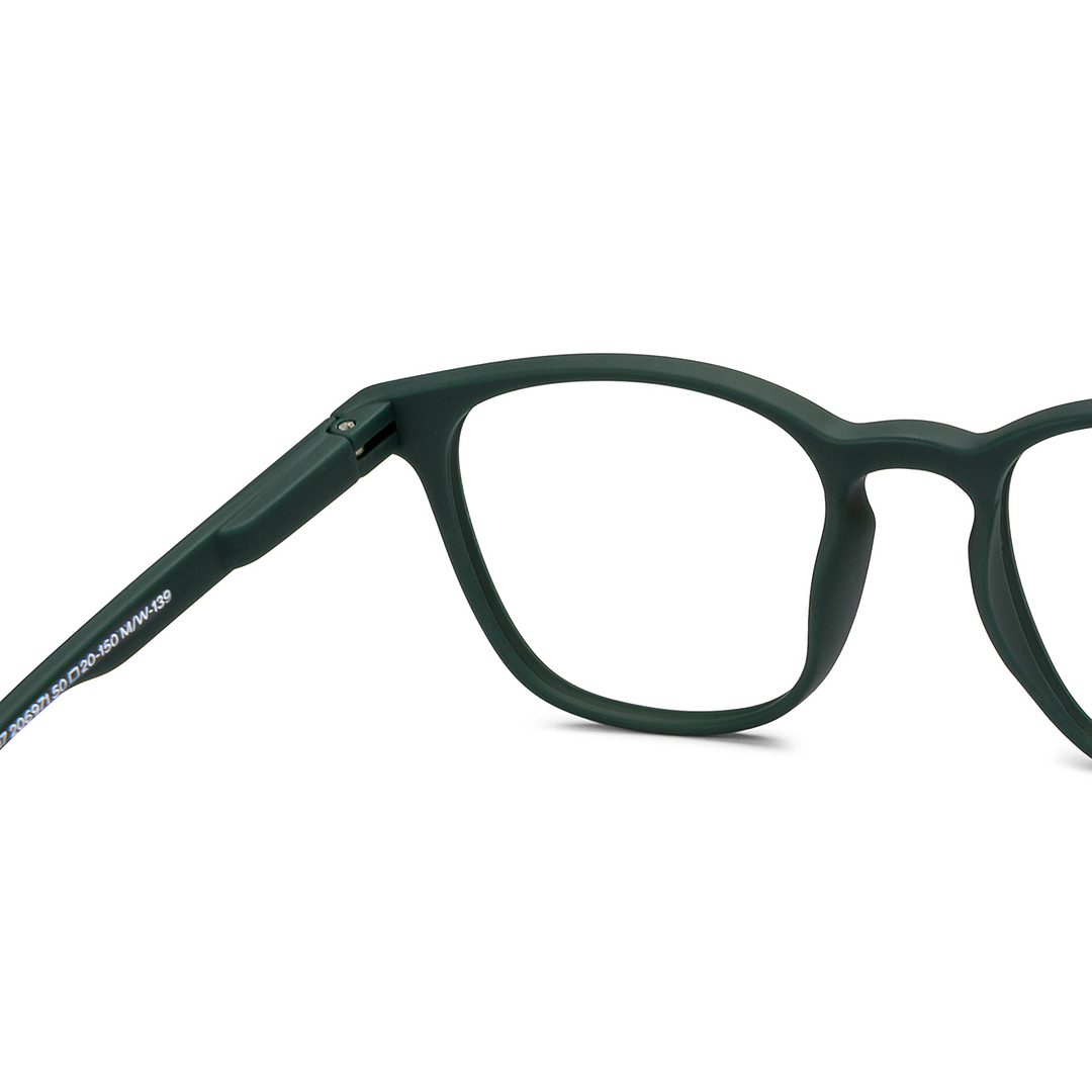 Lenskart Hustlr Screen Glasses Blue Block Zero Power Screen Glasses : Military Green Full Rim Square Lenskart HUSTLR LB E14058-W C17 right side