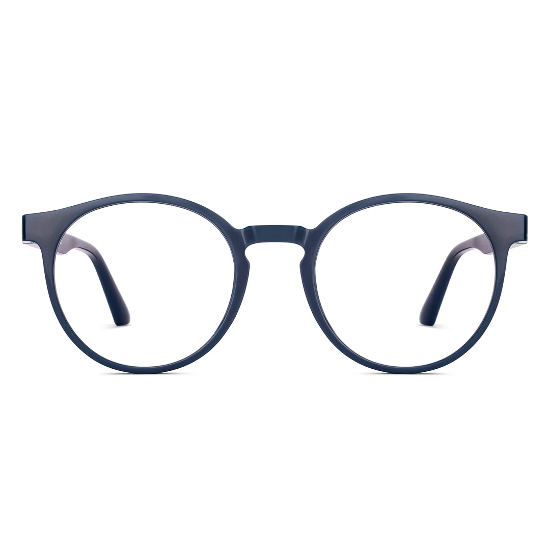 Lenskart BLU Screen Glasses Blue Block Zero Power Screen Glasses : Navy Blue Black Full Rim Round Lenskart Blu LB E14453-C6 right side