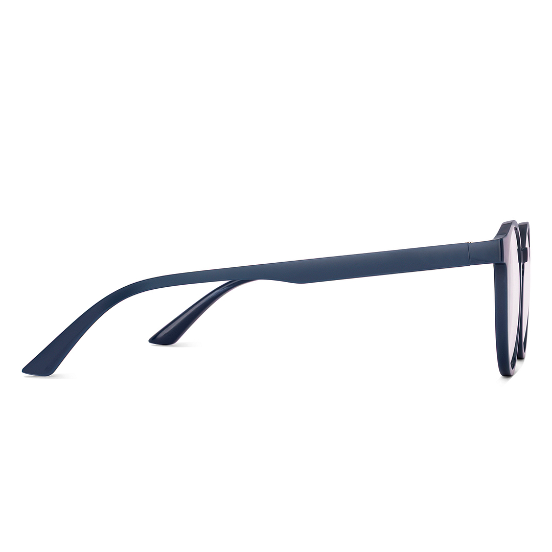 Lenskart BLU Screen Glasses Blue Block Zero Power Screen Glasses : Navy Blue Black Full Rim Round Lenskart Blu LB E14453-C6 left side