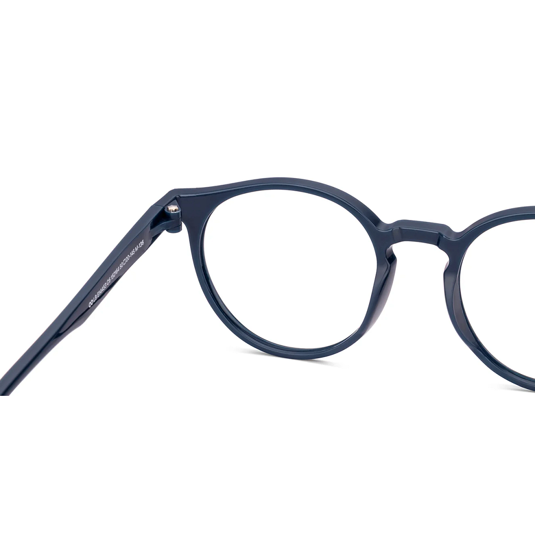 Lenskart BLU Screen Glasses Blue Block Zero Power Screen Glasses : Navy Blue Black Full Rim Round Lenskart Blu LB E14453-C6 right side