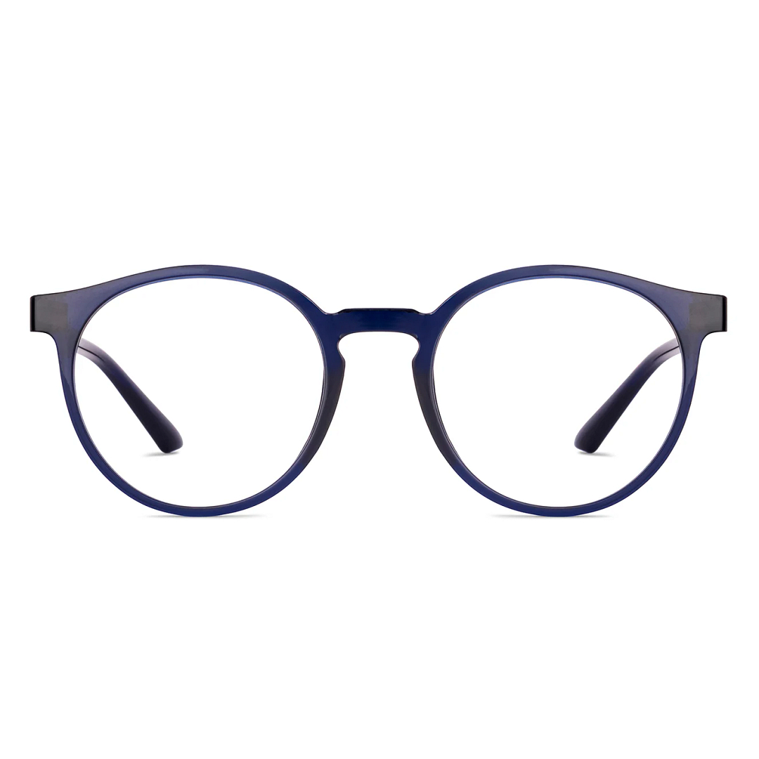 Lenskart BLU Screen Glasses Blue Block Zero Power Screen Glasses : Navy Blue Full Rim Round Lenskart Blu LB E14453-C3 right side
