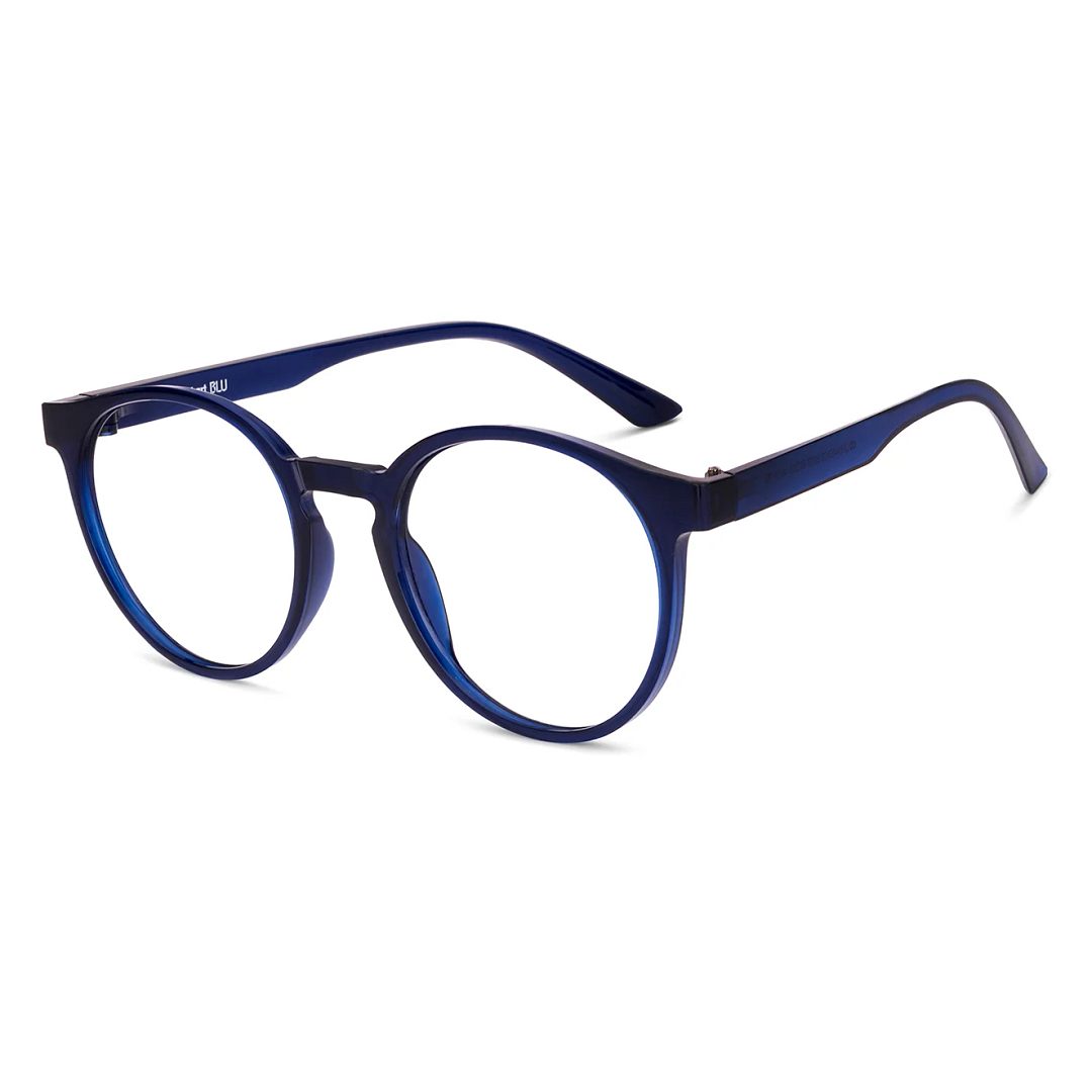 Lenskart BLU Screen Glasses Blue Block Zero Power Screen Glasses : Navy Blue Full Rim Round Lenskart Blu LB E14453-C3 right side