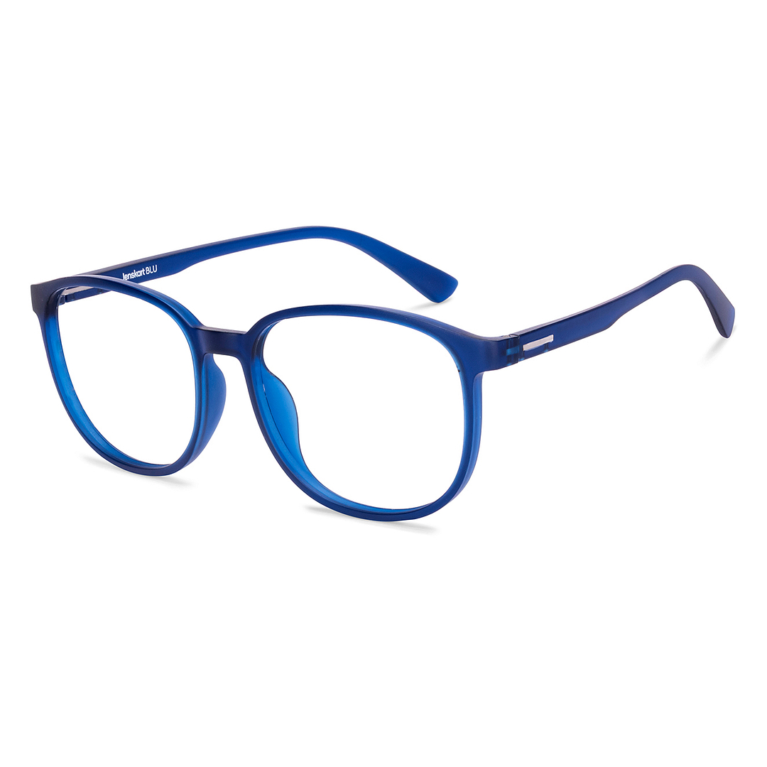 Lenskart BLU Screen Glasses Blue Block Zero Power Screen Glasses : Navy Blue Full Rim Square Lenskart Blu-C5 right side