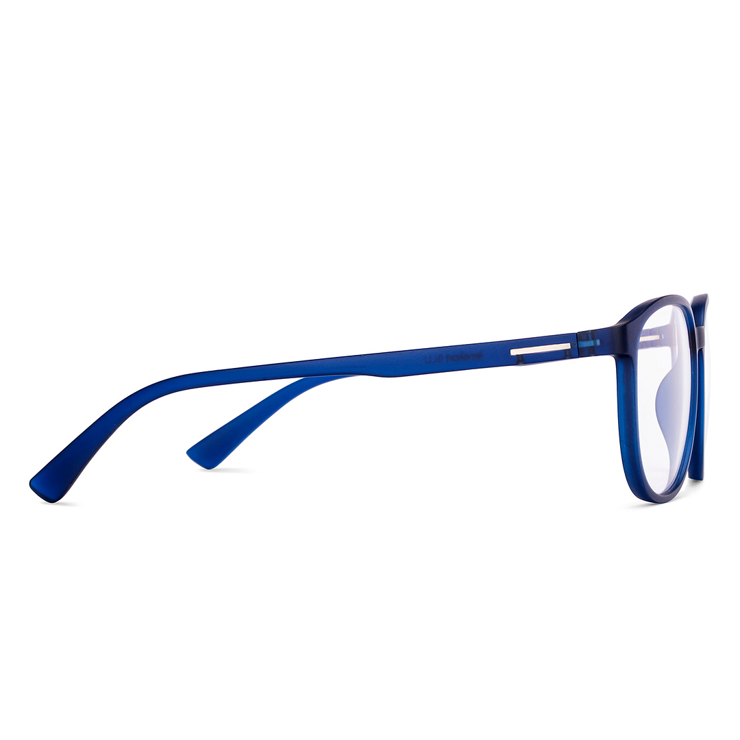 Lenskart BLU Screen Glasses Blue Block Zero Power Screen Glasses : Navy Blue Full Rim Square Lenskart Blu-C5 left side