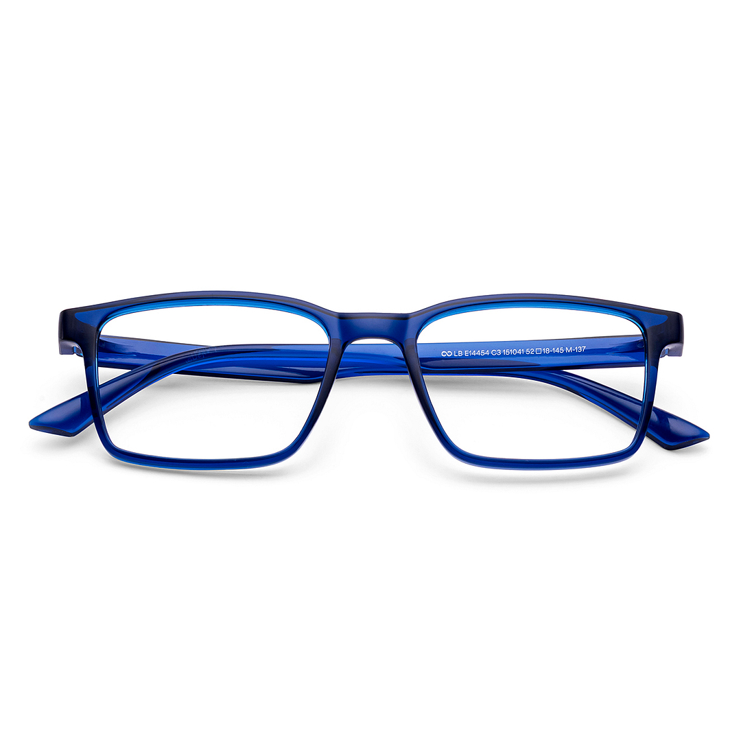 Lenskart BLU Screen Glasses Blue Block Zero Power Screen Glasses : Navy Full Rim Rectangle Lenskart Blu LB E14454-C3 left side