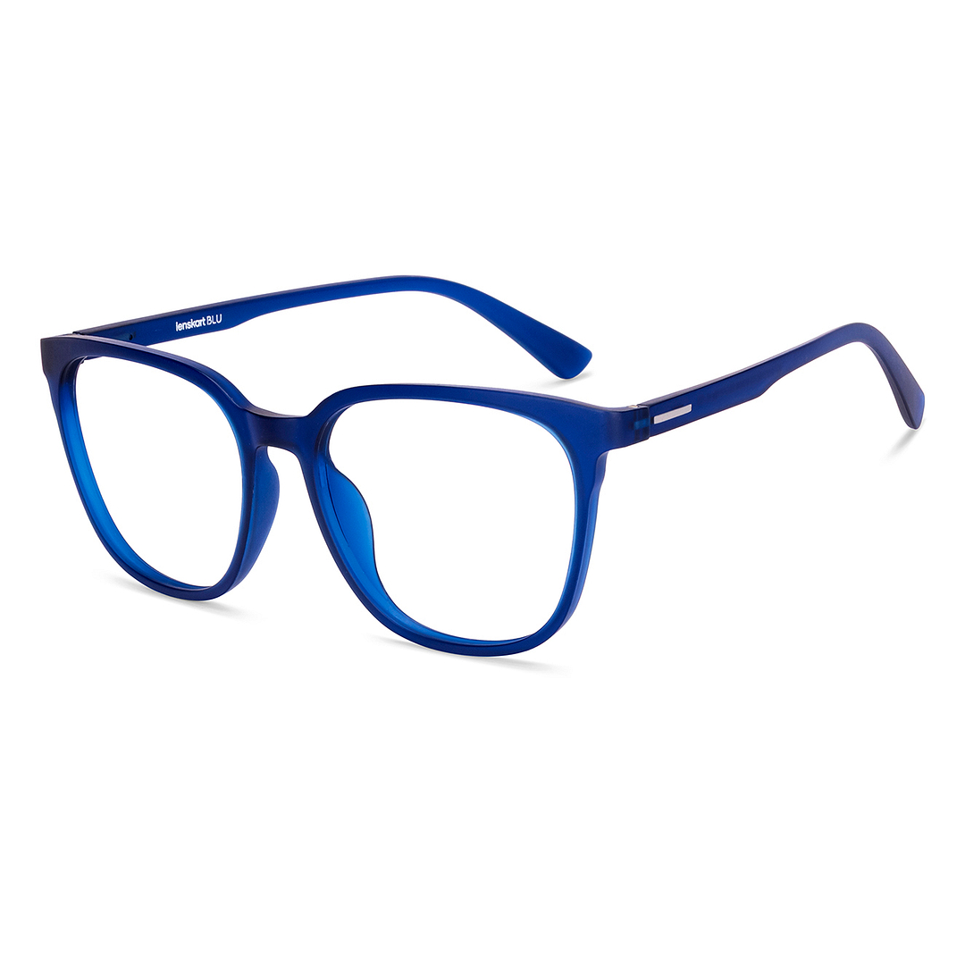 Lenskart BLU Screen Glasses Blue Block Zero Power Screen Glasses : Navy Full Rim Square Lenskart Blu LB E13740-C3 left side