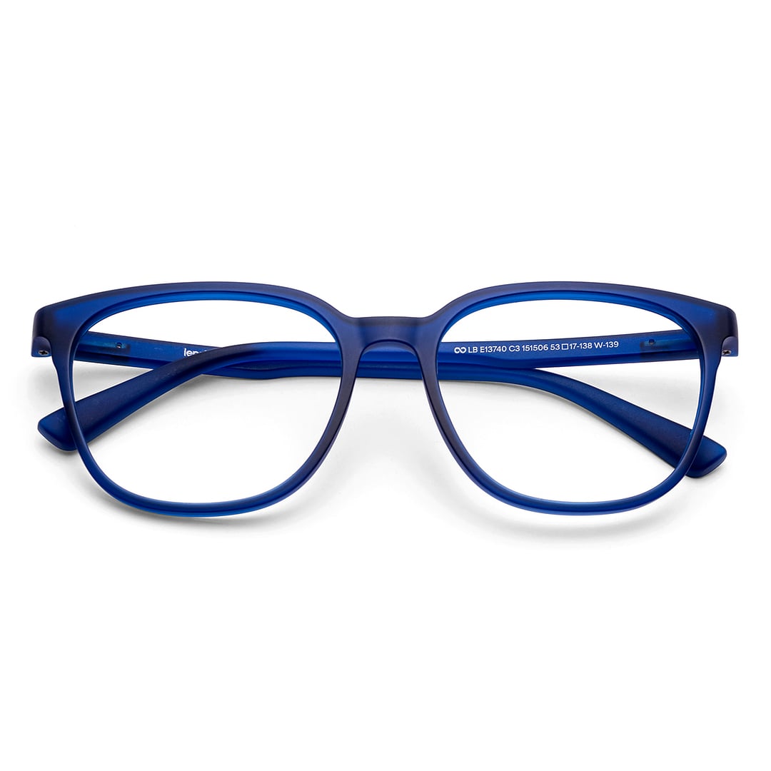Lenskart BLU Screen Glasses Blue Block Zero Power Screen Glasses : Navy Full Rim Square Lenskart Blu LB E13740-C3 left side