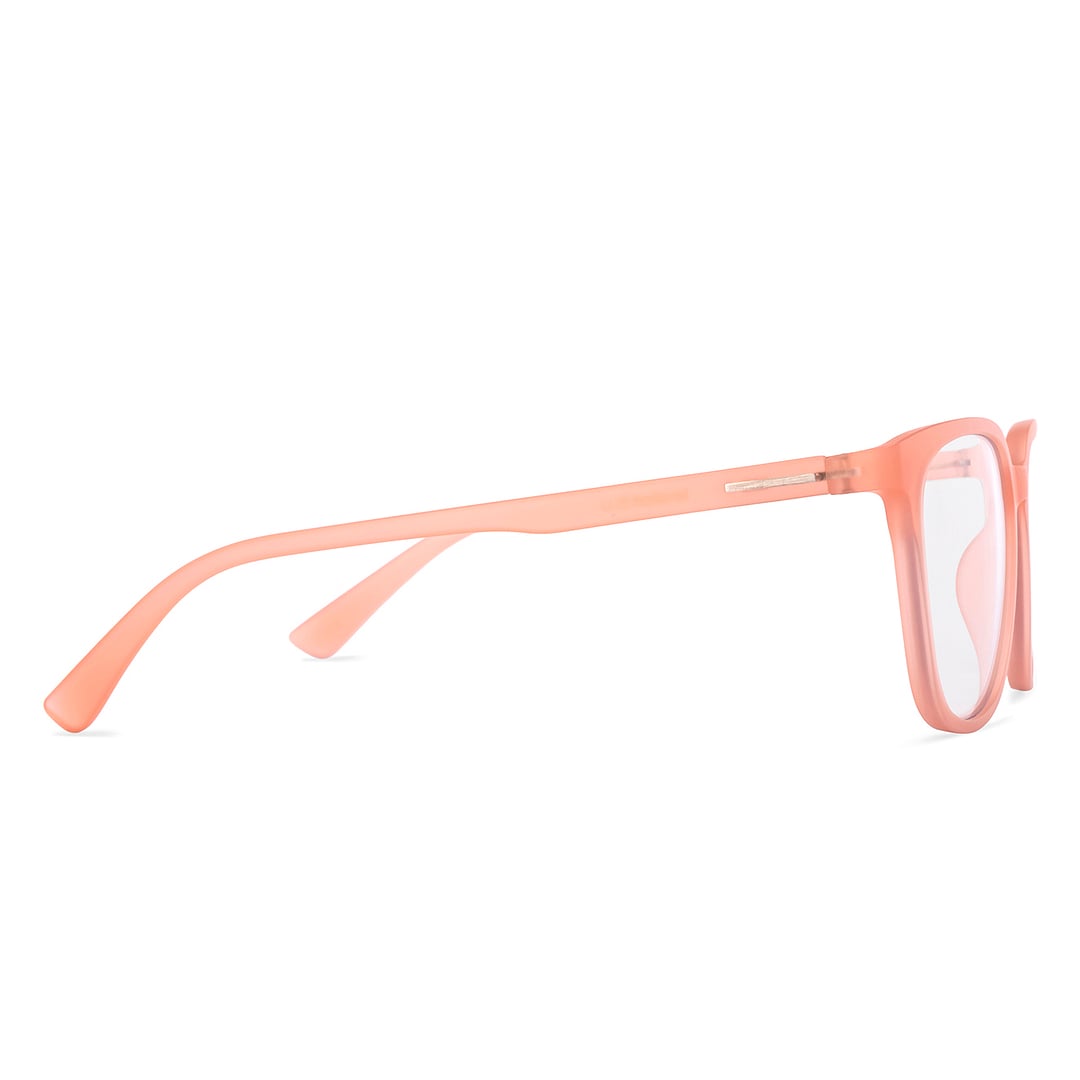 Lenskart BLU Screen Glasses Blue Block Zero Power Screen Glasses : Orange Full Rim Square Lenskart Blu-C7 LB E13740 left side