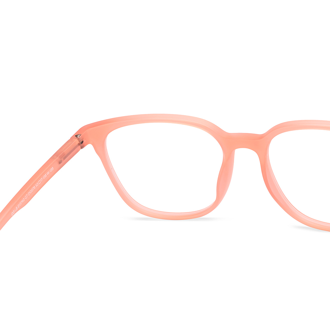 Lenskart BLU Screen Glasses Blue Block Zero Power Screen Glasses : Orange Full Rim Square Lenskart Blu-C7 LB E13740 right side