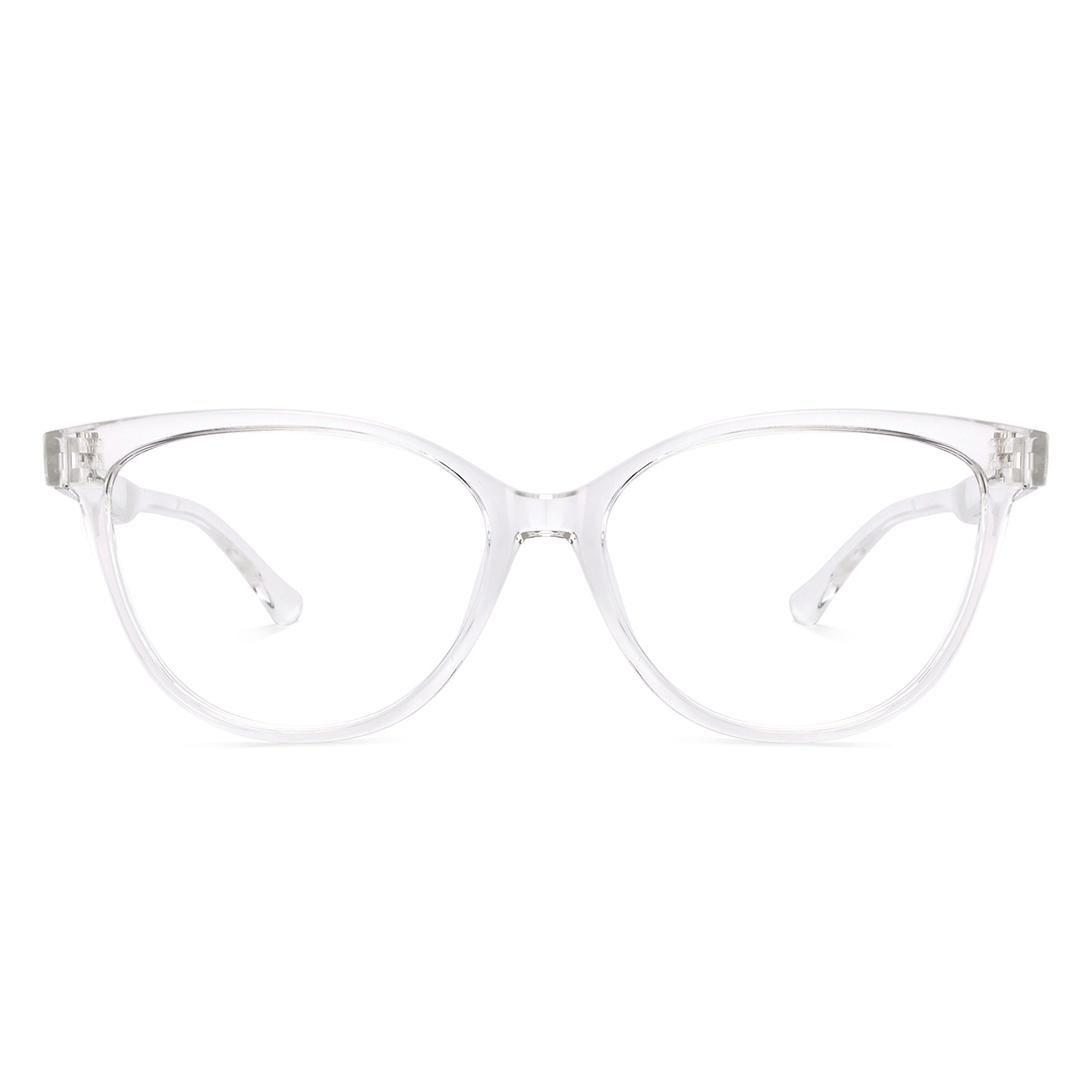 Lenskart BLU Screen Glasses Blue Block Zero Power Screen Glasses : Transparent Full Rim Cat Eye Lenskart Blu LB E14452-C2 right side