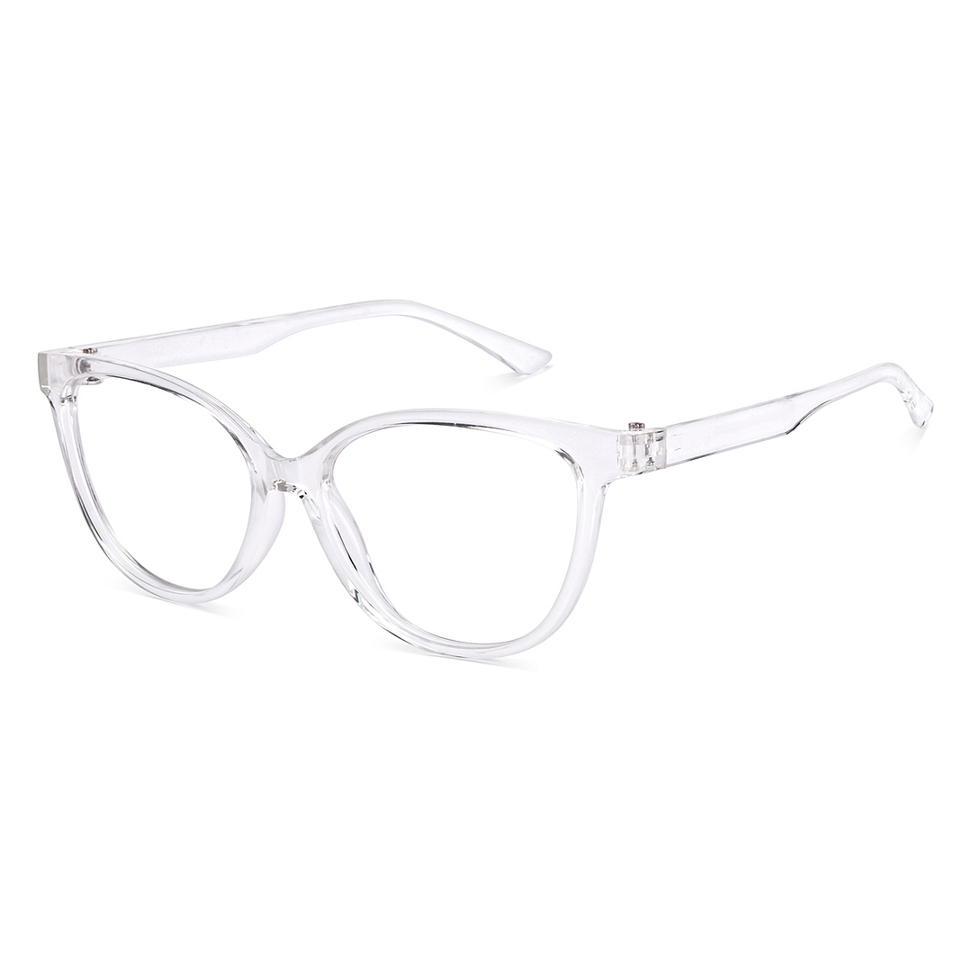 Lenskart BLU Screen Glasses Blue Block Zero Power Screen Glasses : Transparent Full Rim Cat Eye Lenskart Blu LB E14452-C2 right side