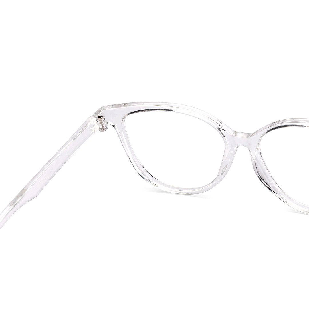 Lenskart BLU Screen Glasses Blue Block Zero Power Screen Glasses : Transparent Full Rim Cat Eye Lenskart Blu LB E14452-C2 right side