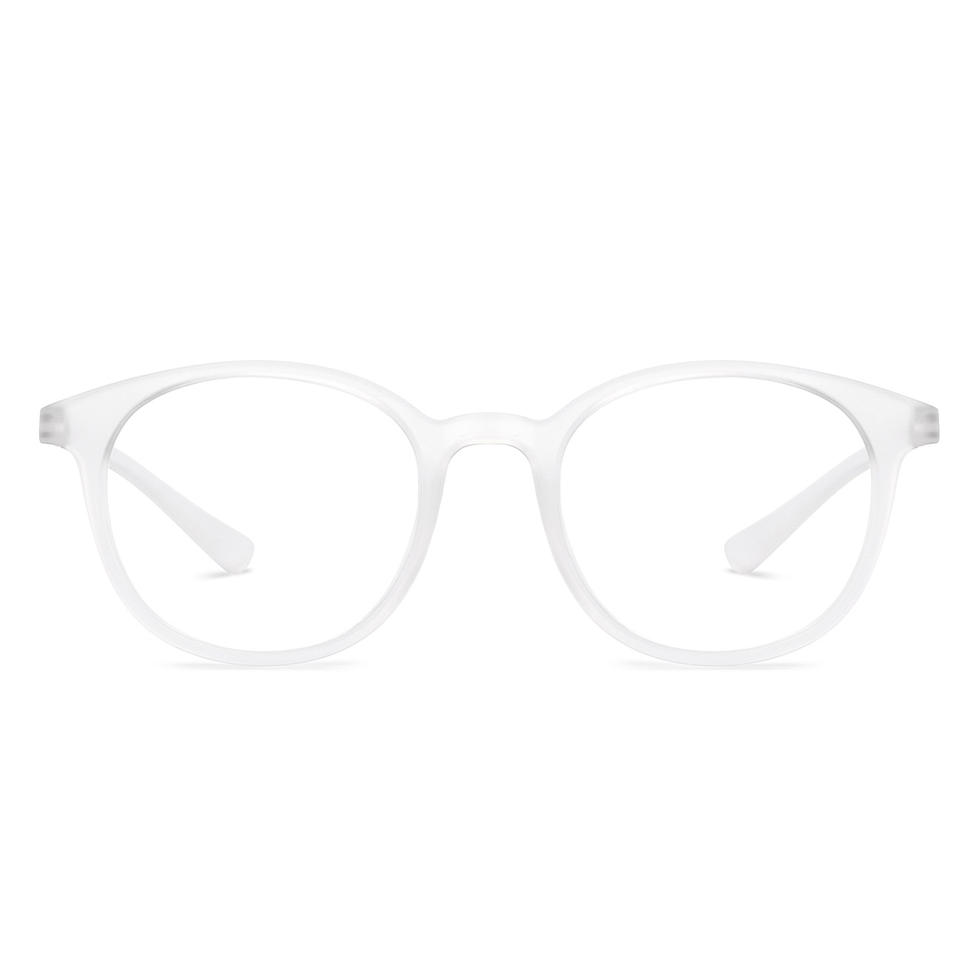 Lenskart BLU Screen Glasses Blue Block Zero Power Screen Glasses : Transparent Full Rim Round Lenskart Blu LB E13736-C5 right side