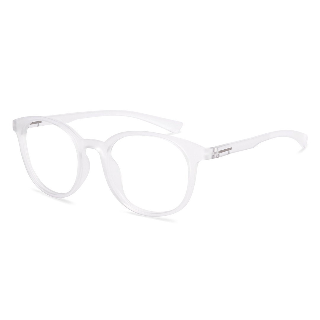 Lenskart BLU Screen Glasses Blue Block Zero Power Screen Glasses : Transparent Full Rim Round Lenskart Blu LB E13736-C5 left side