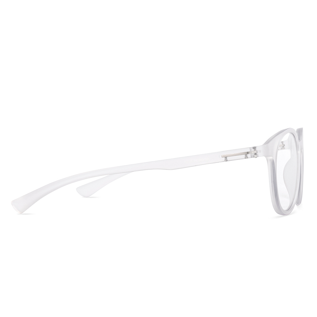 Lenskart BLU Screen Glasses Blue Block Zero Power Screen Glasses : Transparent Full Rim Round Lenskart Blu LB E13736-C5 left side