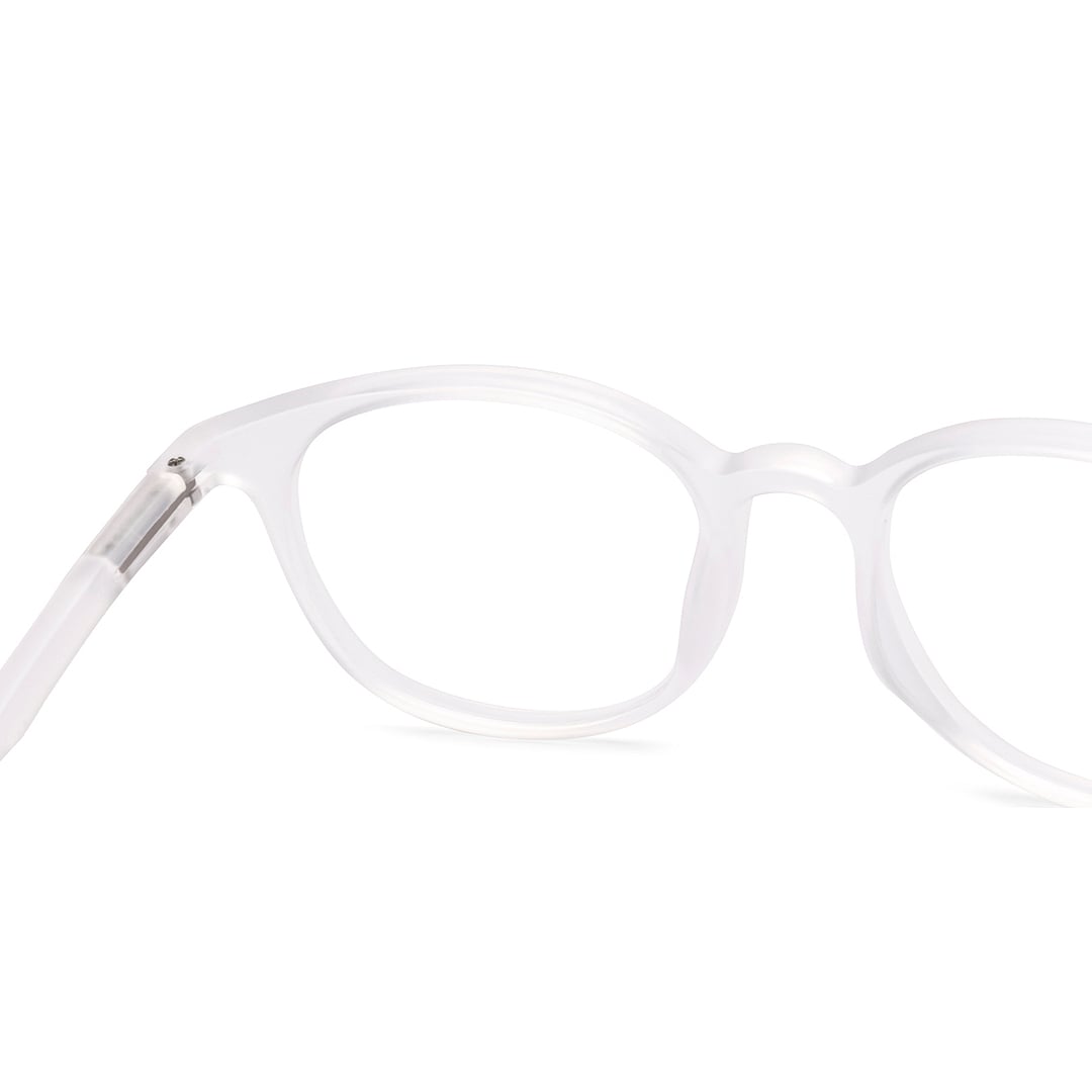 Lenskart BLU Screen Glasses Blue Block Zero Power Screen Glasses : Transparent Full Rim Round Lenskart Blu LB E13736-C5 right side