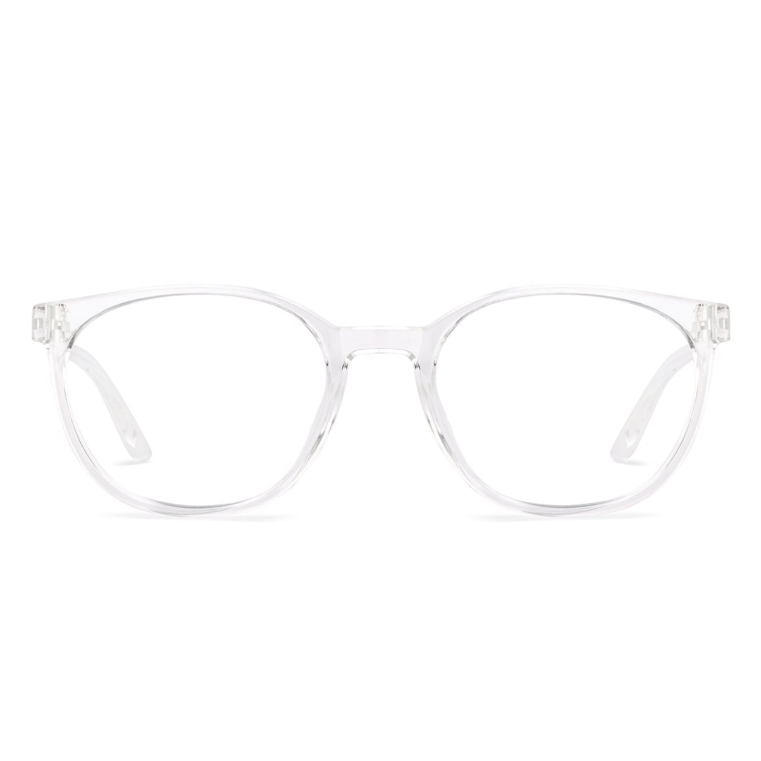 Lenskart BLU Screen Glasses Blue Block Zero Power Screen Glasses : Transparent Full Rim Round Lenskart Blu LB E14271-C1 right side