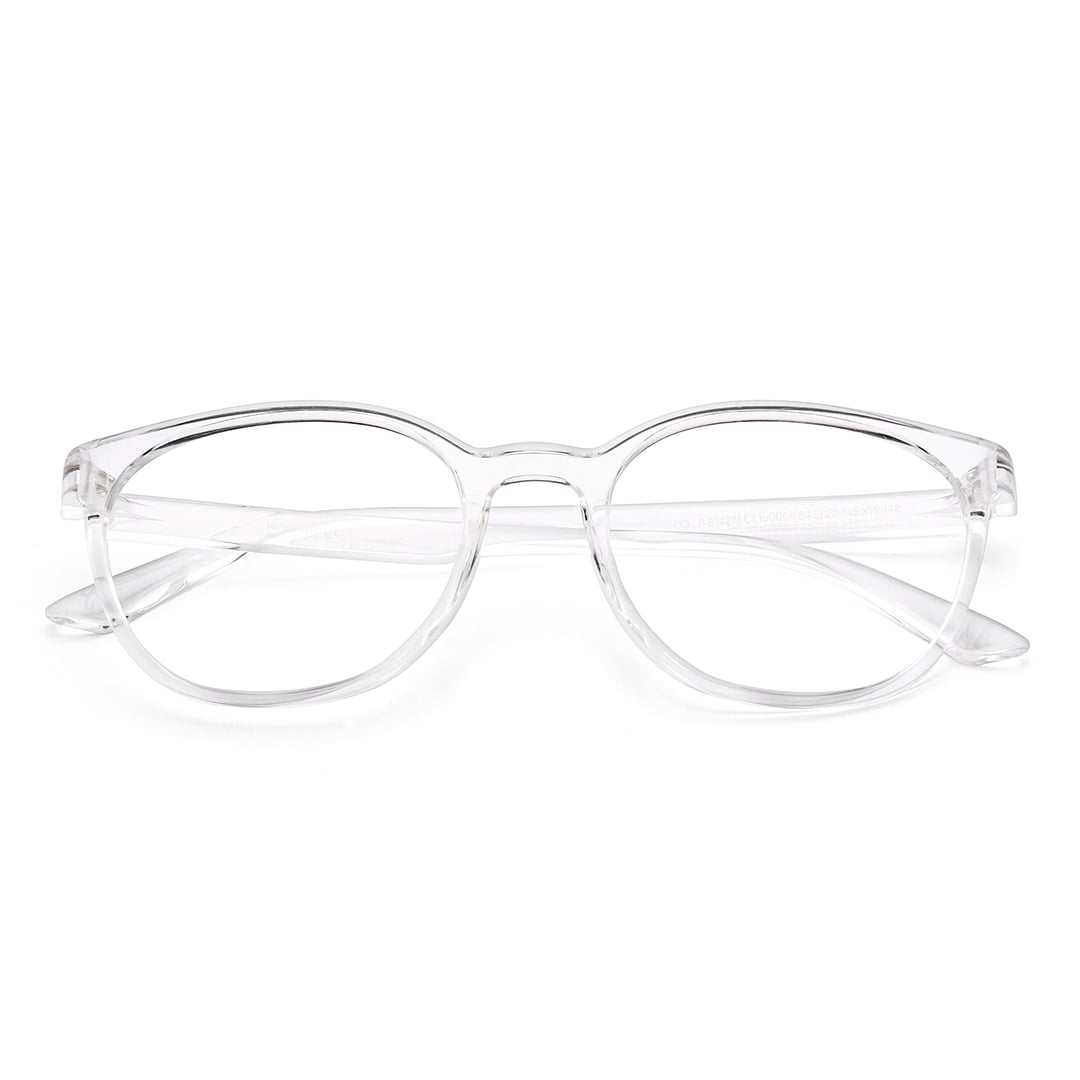 Lenskart BLU Screen Glasses Blue Block Zero Power Screen Glasses : Transparent Full Rim Round Lenskart Blu LB E14271-C1 left side