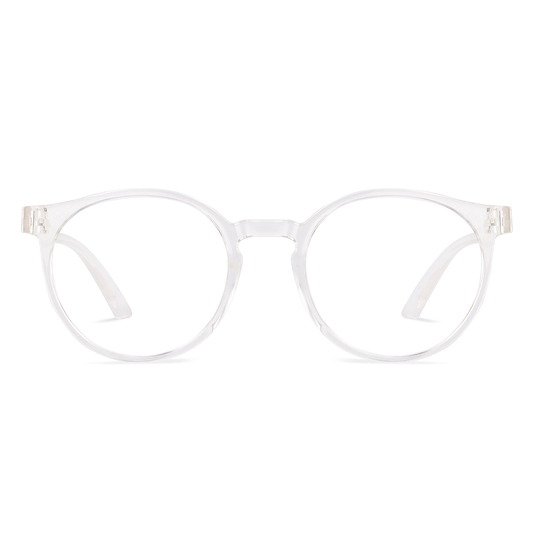 Lenskart BLU Screen Glasses Blue Block Zero Power Screen Glasses : Transparent Full Rim Round Lenskart Blu LB E14453-C4 right side