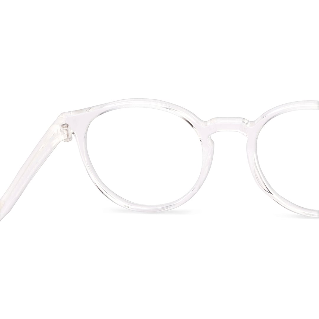 Lenskart BLU Screen Glasses Blue Block Zero Power Screen Glasses : Transparent Full Rim Round Lenskart Blu LB E14453-C4 right side