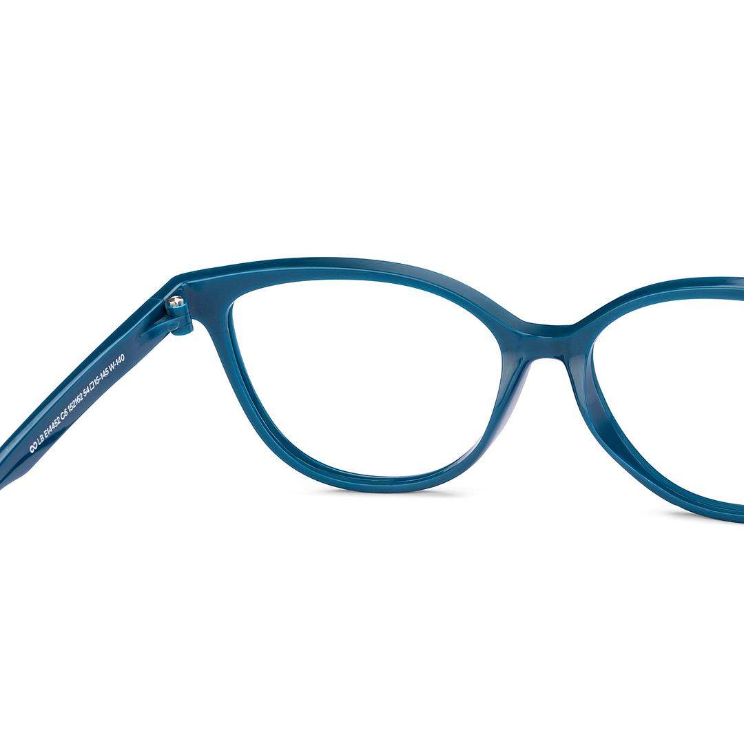 Lenskart BLU Screen Glasses Blue Block Zero Power Screen Glasses : Turquoise Navy Blue Full Rim Cat Eye Lenskart Blu LB E14452-C6 right side
